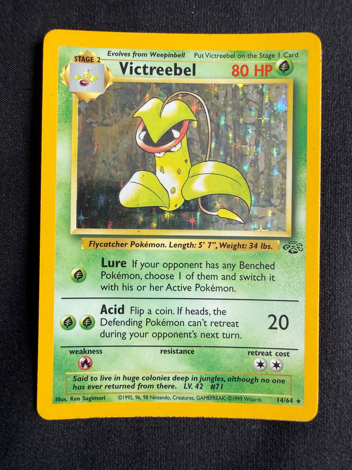 Pokémon TCG: Victreebel (14/64) Holo Rare - Jungle - front - Loot Vault