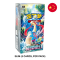 A boxed Pokémon slim card pack with Chinese text and artwork, shown on a white background with a small Chinese flag icon in the top right and the text 'SLIM (5 CARDS, PER PACK)' below.